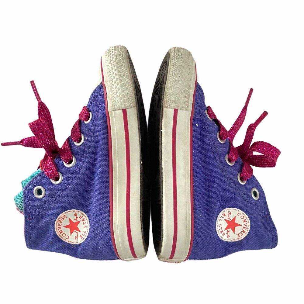 Converse Kids Chuck Taylor All Star Purple Party Hi Size 5 Infant Girls - Picture 7 of 10